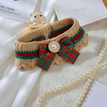 Meow garden βιντάζ υφαντό μάλλινο κολάρο κατοικίδιων για γάτες και σκύλους, μοτίβο σε χρωματικό μπλοκ, ευρεία χρήση, στυλ πριγκίπισσα.