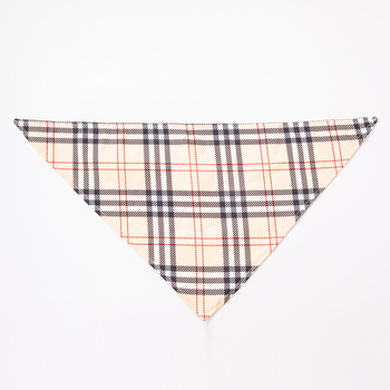 Τριγωνικός φουλάρι για κατοικίδια με καρό μοτίβο, πολυεστέρας, ύφανση τβιλ, εκτύπωση, για χρήση όλες τις εποχές