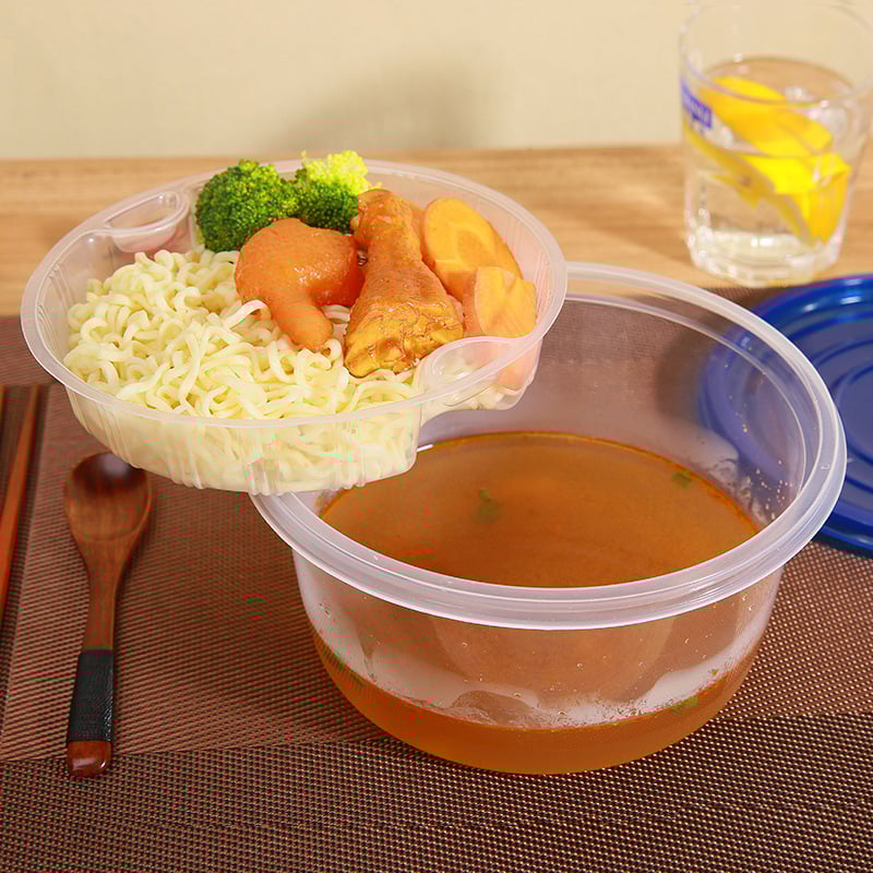 Кръгли съдове за хранителни продукти с капак, еднократни кутии за бързо хранене, PP, 300 комплекта в кутия, подходящи за микровълнова печка