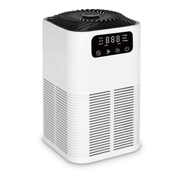 Stolni pročišćivač zraka s aromaterapijom i negativnim jonima, PM2.5 zaslon, pokrivenost 21-30 m², 3-slojni filter (HEPA + aktivni ugljen), DC 12V