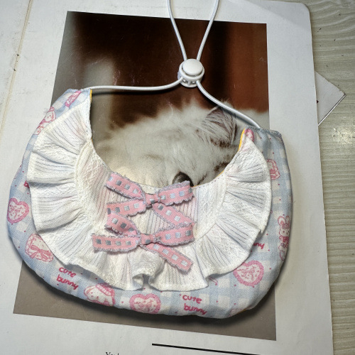 Bibe pentru saliva pentru animale de companie, design guler păpușă, bloc de culoare, bumbac-poliester, pentru câini și pisici
