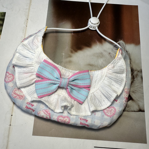 Bibe pentru saliva pentru animale de companie, design guler păpușă, bloc de culoare, bumbac-poliester, pentru câini și pisici