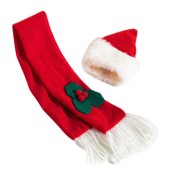 Háziállat sál, textil, sima szövés, domborított felület, téli karácsonyi stílus