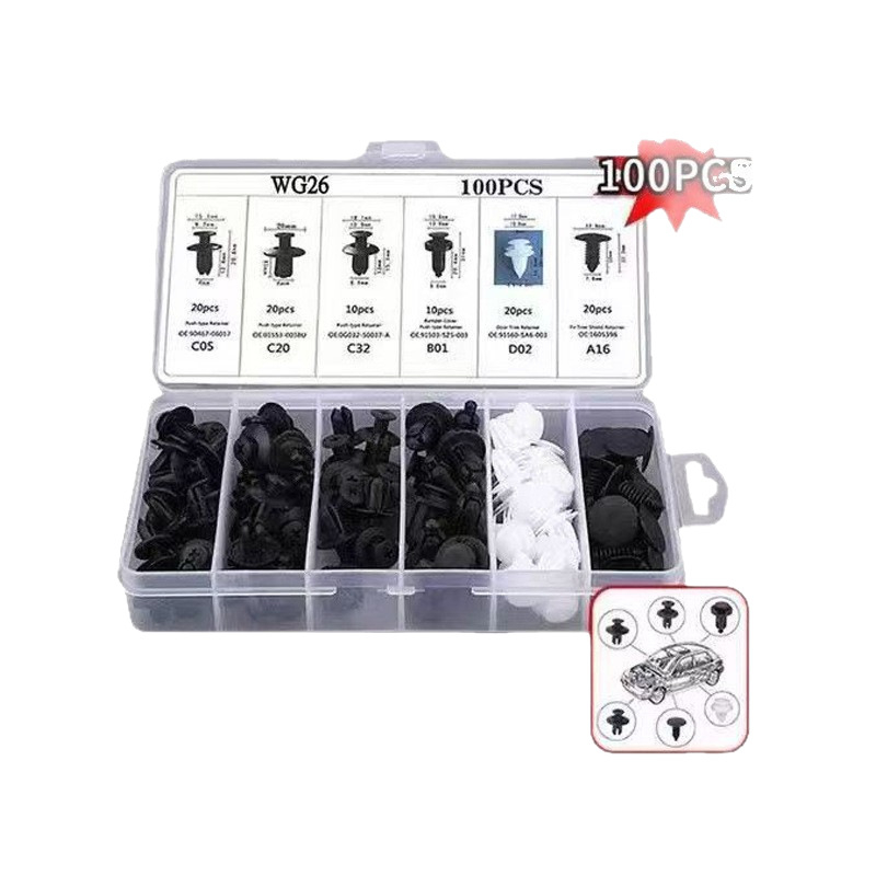 Σετ συνδετήρων πόρτας εσωτερικού πάνελ αυτοκινήτου, πλαστικά, 100 τεμάχια, γενικής χρήσης