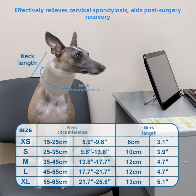 Colier cervical postoperator pentru câini, reglabil, ușor, pliabil, poliester, brand duolemi