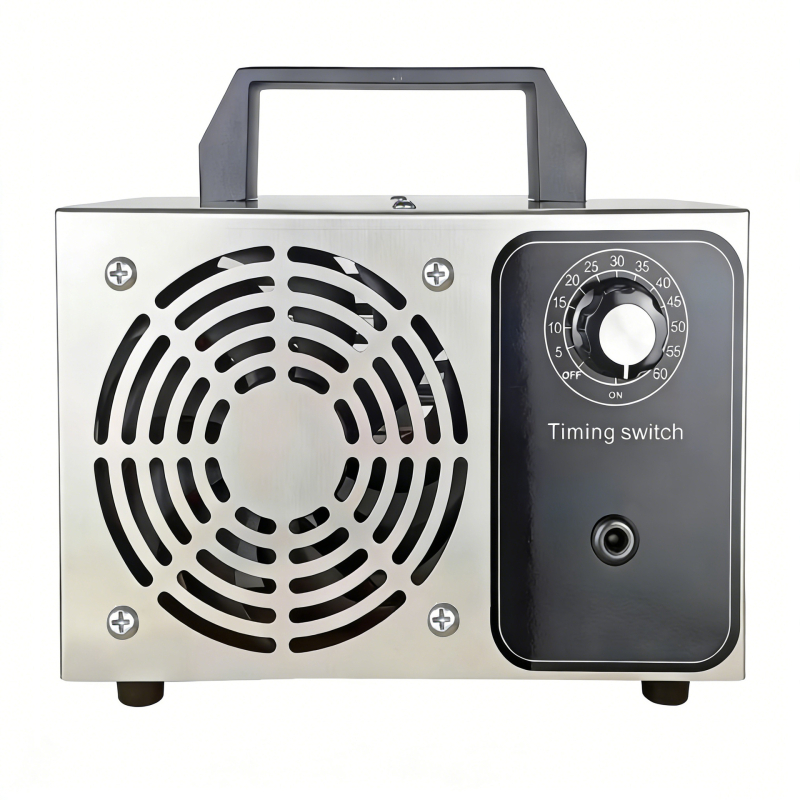 Ozon generator za dom i vozilo — pročišćavanje zraka, uklanjanje mirisa, formaldehida i dima; načelo rada: ozon; protok zraka 51–150 m3/h; buka < 36 dB; napajanje iz utičnice; upravljanje gumbom; bez montaže