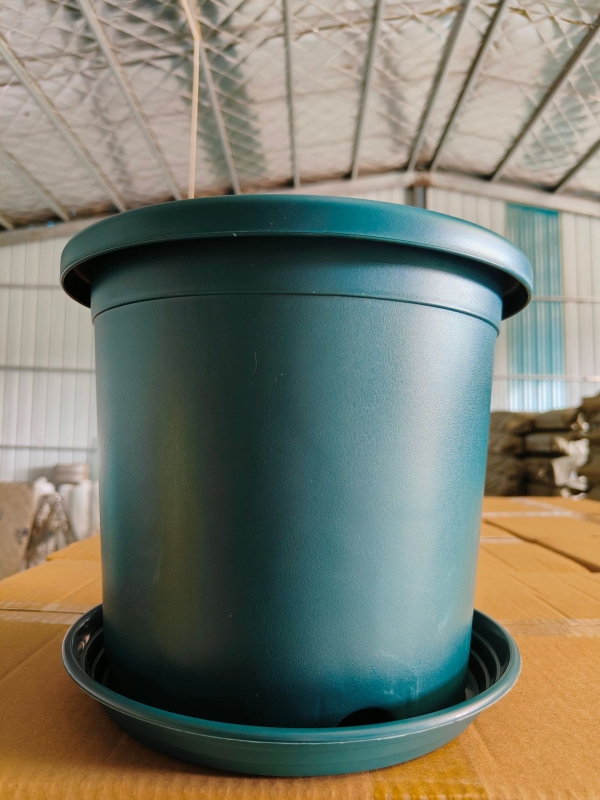 Cvjetni lonac, okrugli, plastični, minimalistički dizajn; za stolnu i podnu uporabu; pogodan za ured, dom i balkon - Huwei