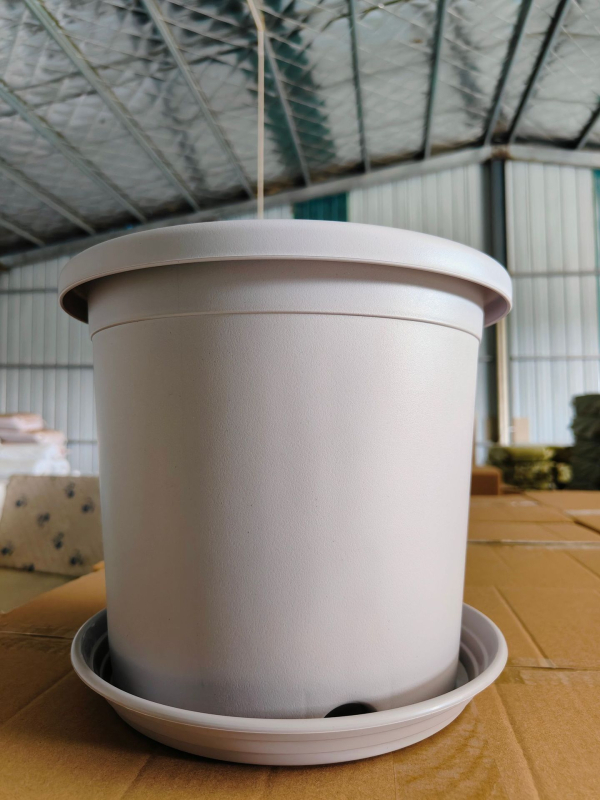 Cvjetni lonac, okrugli, plastični, minimalistički dizajn; za stolnu i podnu uporabu; pogodan za ured, dom i balkon - Huwei