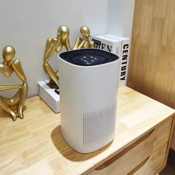 Inteligentni pročišćivač zraka za unutarnju upotrebu s HEPA filtracijom, stolni minimalistički dizajn, protok zraka 51–150 m³/h, tiho rada <36 dB, napajanje AC, dodirno upravljanje, pogodan za prostoriju do 10 m²