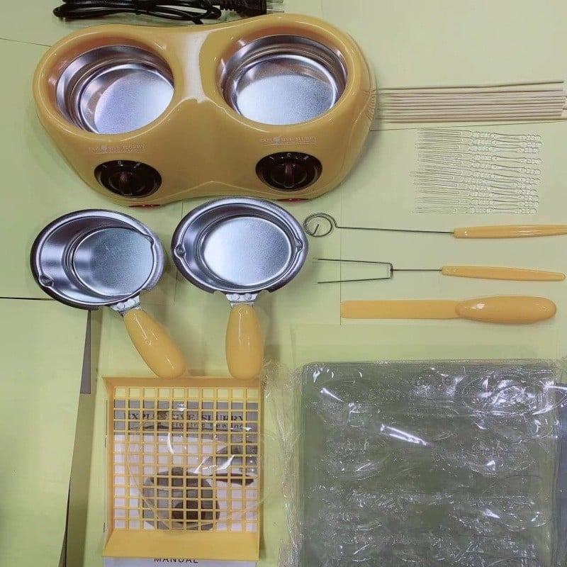 Пот за топене на шоколад с форми за масло, електрическо нагряване, единична или двойна тава, произход: Уензоу