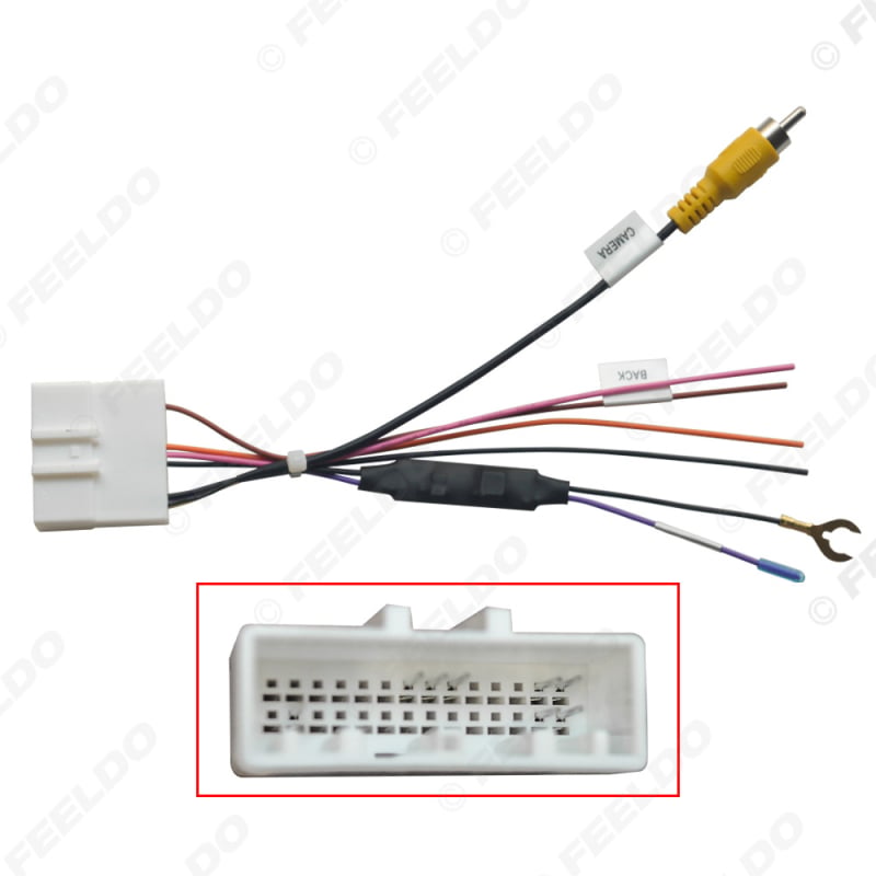 FEELDO Kabel adapter za konverziju za Toyota s 28-pin stražnju kameru – kabel za obrnuto vožnju, plastika i metal