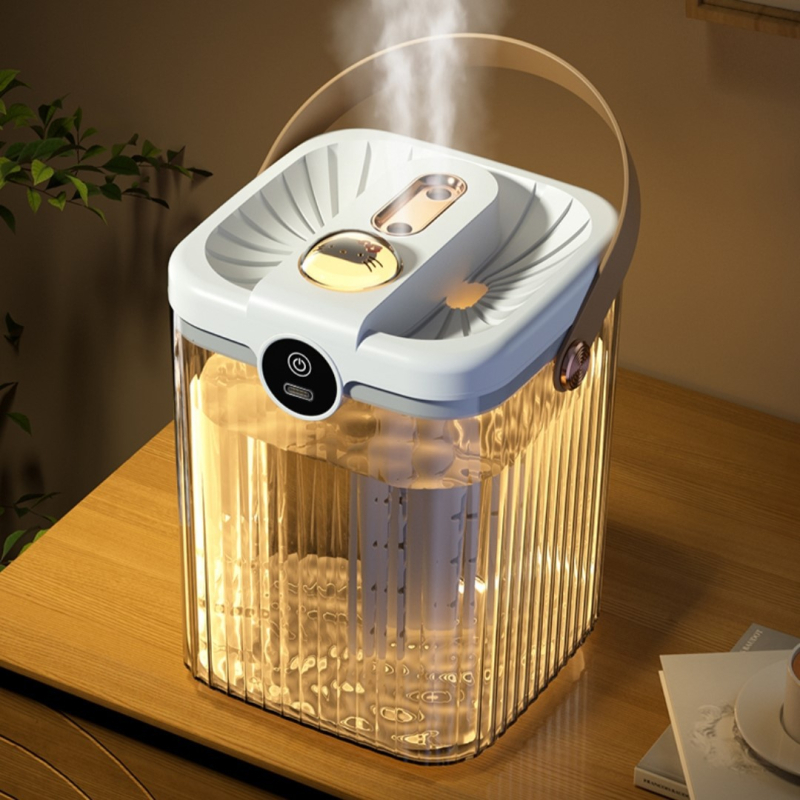 Vlaživač zraka s dva izlaza magle, spremnik 1,0–2,5 L, USB napajanje, noćno svjetlo (2 izlaza; 1,0–2,5 L; USB; prostorije do 10 m²)