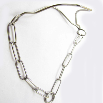 Ovratnik za obuku psa s čeličnim lancem, monokromatski dizajn, pogodan za pse, kineski stil