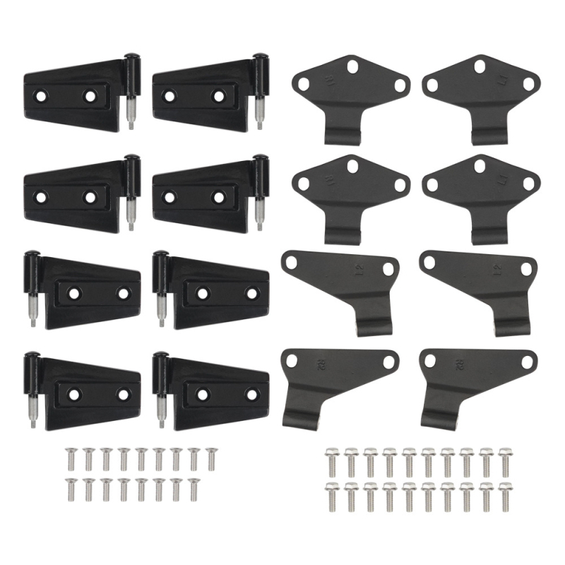 Set za ugradnju vrata šarki za Jeep Wrangler JK (07-18) – aluminijska legura, 16-dijelni set, modeli 55395386AB/AC/AE, RUNSHENG