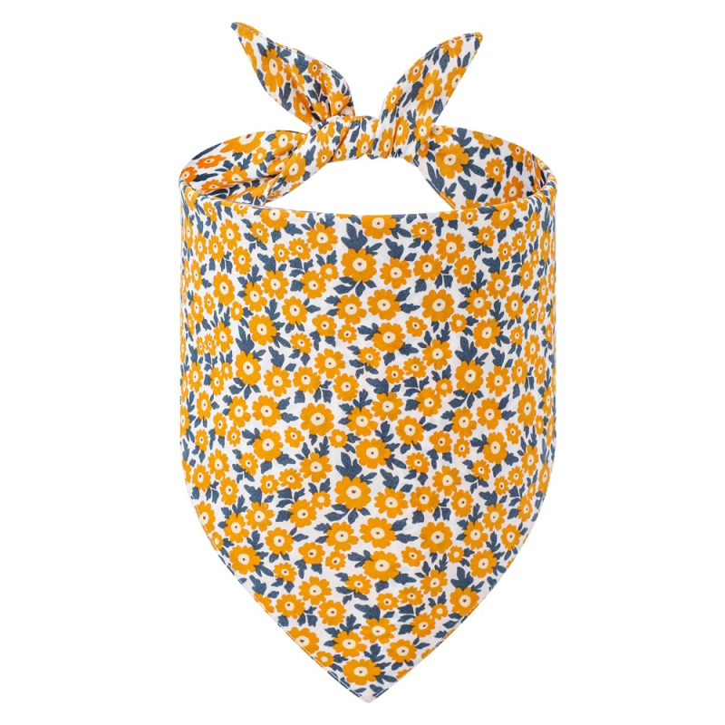 Pamukani trokutasti šal za psa s cvjetnim uzorkom, otisnut, ravno pletena tkanina, zimi