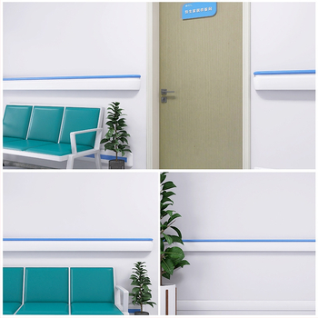 Koccanás elleni falra szerelt kapaszkodó alumínium ötvözetből, kórházi folyosókhoz, modell HS-616FC