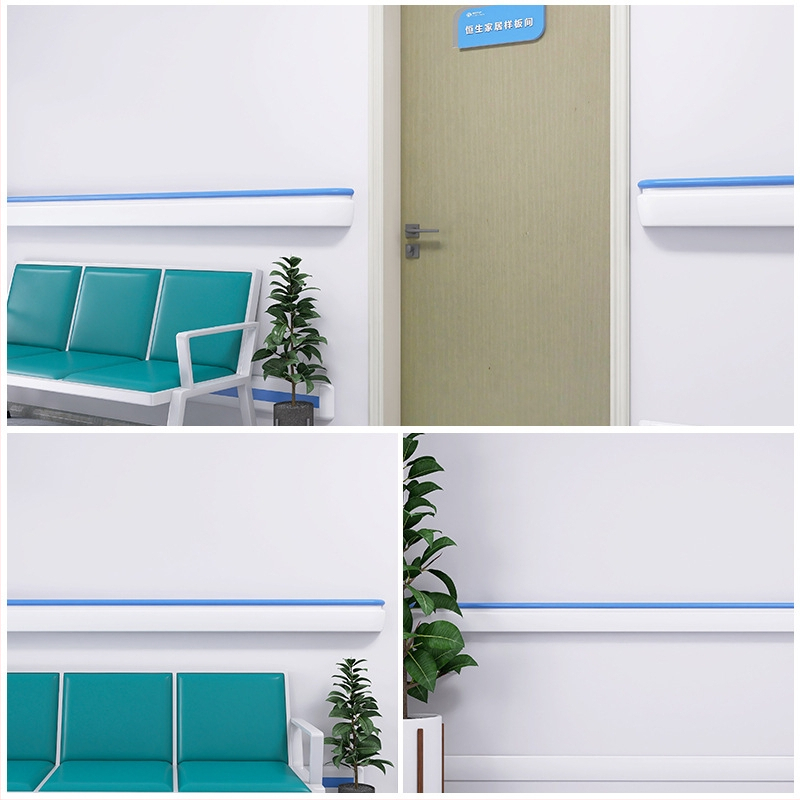 Koccanás elleni falra szerelt kapaszkodó alumínium ötvözetből, kórházi folyosókhoz, modell HS-616FC