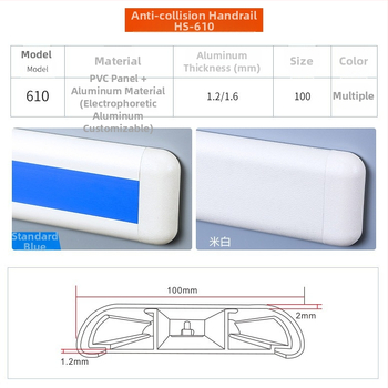 Stenné madlá pre nemocničné chodby, protišmyk PVC, kód 140, Dong Hongtian