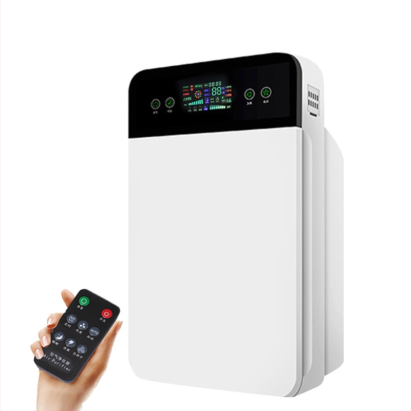 Pročišćivač zraka s negativnim ionima – protok zraka 301–400 m3/h, pogodan za 21–30 m², buka 36–45 dB, daljinsko upravljanje + tipke, odvojeni filter, AC napajanje, stolni/stojeći dizajn