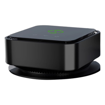 Desktop i auto čistač zraka s negativnim ionima i UV; uklanja formaldehid i mirise; USB napajanje; protok zraka 50 m³/h; pokriće 21–30 m²; buka 36–45 dB