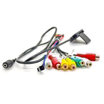 Автомобилен DVD навигационен кабел с 7 RCA конектора, MIC интерфейс, интерфейс за вентилатор, 4G слот, RG174 медна сърцевина с PVC защита