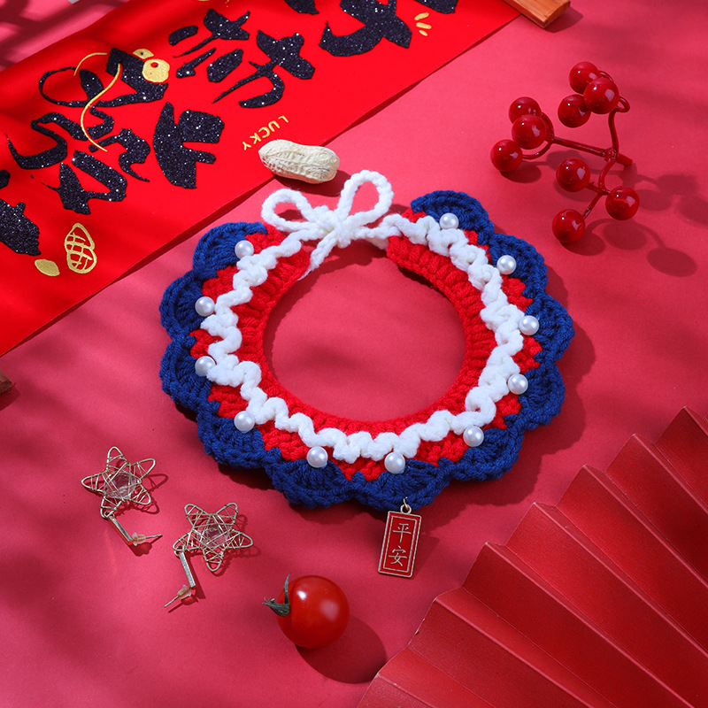 Pisică RagDoll — eșarfă tricotată și accesoriu pentru gât, gradient auriu