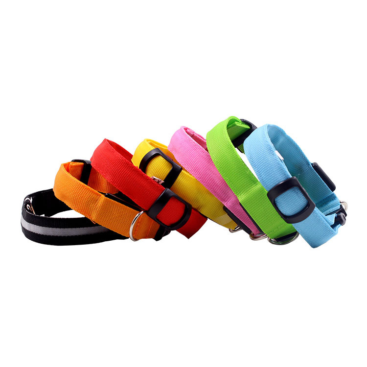 Colier LED pentru animale de companie pentru câini și pisici, nylon, anti-pierdere