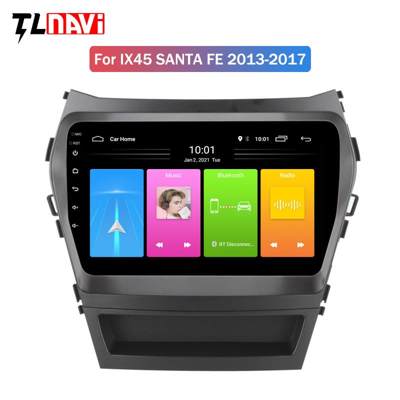 GPS навигатор за автомобил за Hyundai Santa Fe (2013-2017) - 2.5D закален дисплей, 12V, 4x45W, TuleNavi