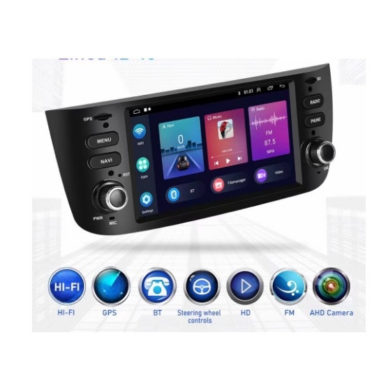 Автомобилна Android навигационна система All-in-One за Fiat Punto (2010–2016) — IPS дисплей, 12V захранване, 4x50W усилвател, OEM персонализиране