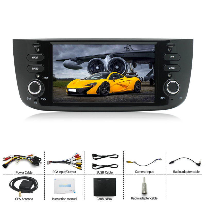 Автомобилна Android навигационна система All-in-One за Fiat Punto (2010–2016) — IPS дисплей, 12V захранване, 4x50W усилвател, OEM персонализиране