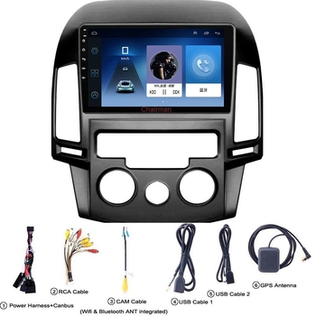 Chairman Android мултимедиен автомобилен хъб с камера за обратно виждане и GPS за Hyundai i30 (2007–2011), 12V, 4x45W, мулти-тач дисплей