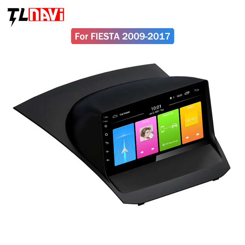 Ford Fiesta 2009-2017 Android навигационен център с 9-инчов екран, 12V захранване, мощност 4x45W, 2.5D закалено стъкло, тегло 2 кг