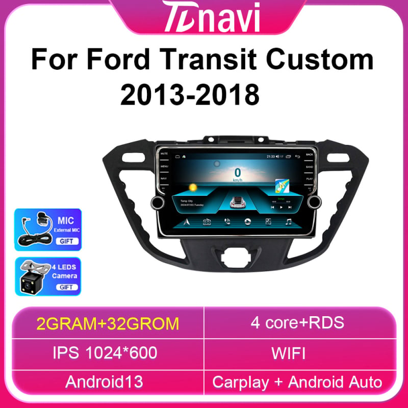 Android navigacijska jedinica za Ford Transit 2013–2018, CarPlay, 8-inčni zaslon s rotacijskim gumbom, 1024x600, 12V, 4x50W