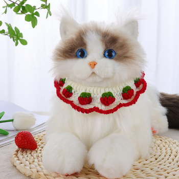 Meow garden eșarfă pentru animale de companie din lână, model bloc de culori, potrivire universală, stil Ins