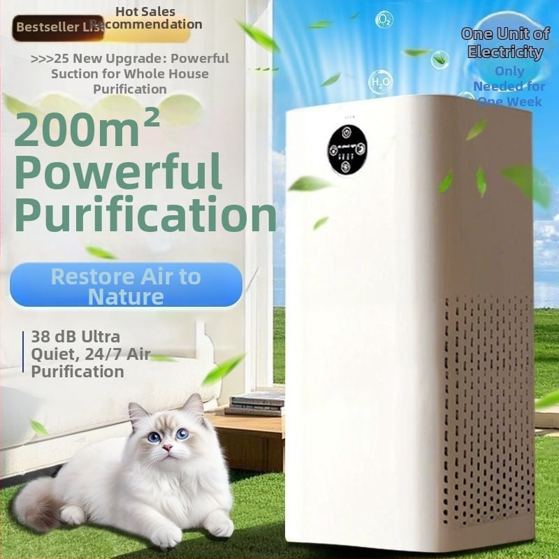 Zračni uređaj s negativnim ionima za dom i ured – CADR PM 350 m³/h za čestice, CADR formaldehid 100 m³/h, buka ≤ 36 dB, protok zraka 300 m³/h, USB napajanje, kombinirani filter, pokrivenost do 10 m²