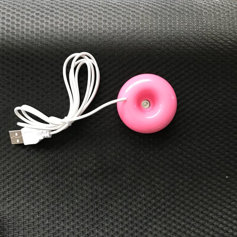 Donut oblika ovlaživača zraka s USB napajanjem, okruglo plastično kućište, spremnik 1.0–2.5 L, funkcija anion, buka ≤ 36 dB, pogodan za prostorije do 10 m²