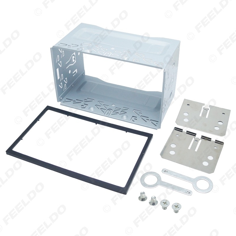 2DIN držač za ugradnju auto audio s metalnim okvirom | Univerzalno, FEELDO #5657, ABS plast + metal