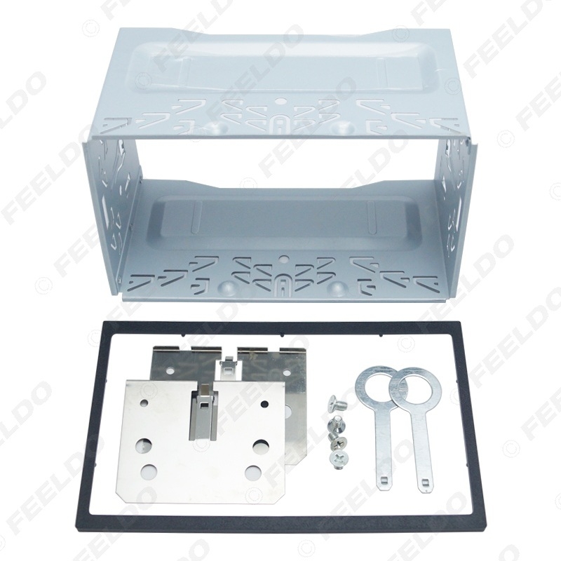2DIN držač za ugradnju auto audio s metalnim okvirom | Univerzalno, FEELDO #5657, ABS plast + metal