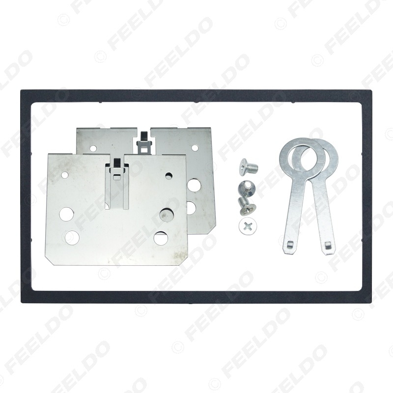 2DIN držač za ugradnju auto audio s metalnim okvirom | Univerzalno, FEELDO #5657, ABS plast + metal