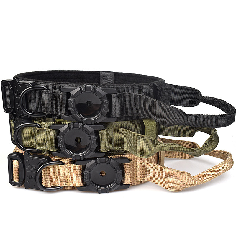 Guler protector AirTag pentru câini de talie medie și mare, din nylon