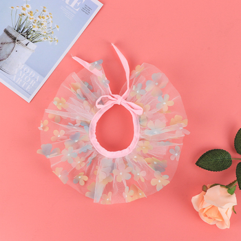 Organza anyagú kisállat sál 3D pillangóval, hercegnő stílus, légáteresztő, állítható nyakörv