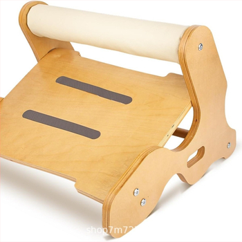 Дървен регулируем подпор за крак за офис с люлеещ педал и платка за разтягане под бюрото