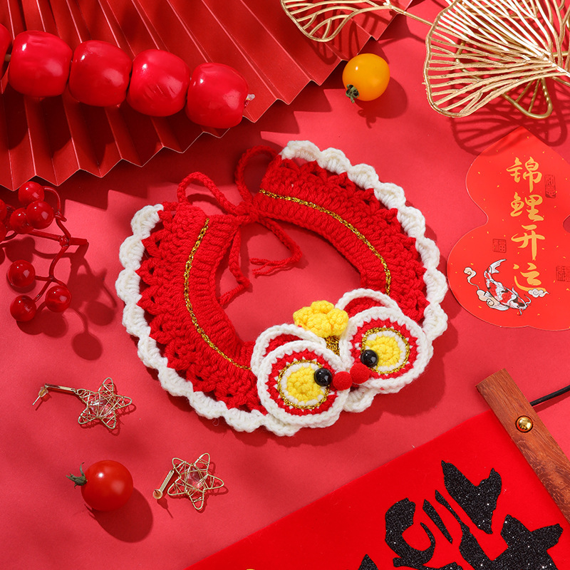 Ručni pleteni šal za kućne ljubimce (mačke i psi) – Cartoon uzorak, vuneni materijal, univerzalna uporaba, proljetna festival dekoracija