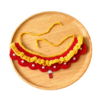 Vuneni šal s uzorkom usklađivanja boja, ručno kukano i izvezeno, zimski komad