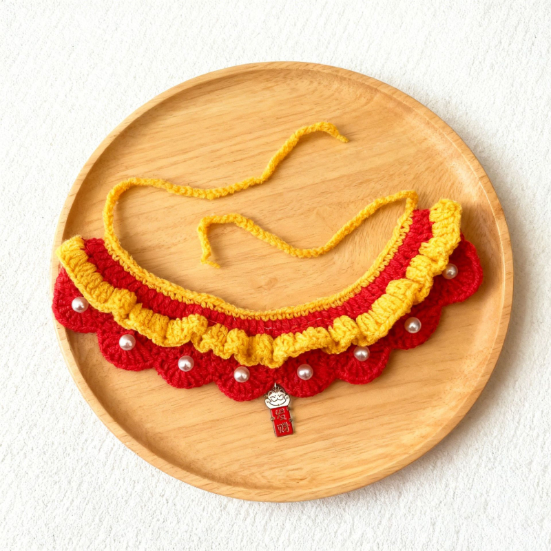 Vuneni šal s uzorkom usklađivanja boja, ručno kukano i izvezeno, zimski komad