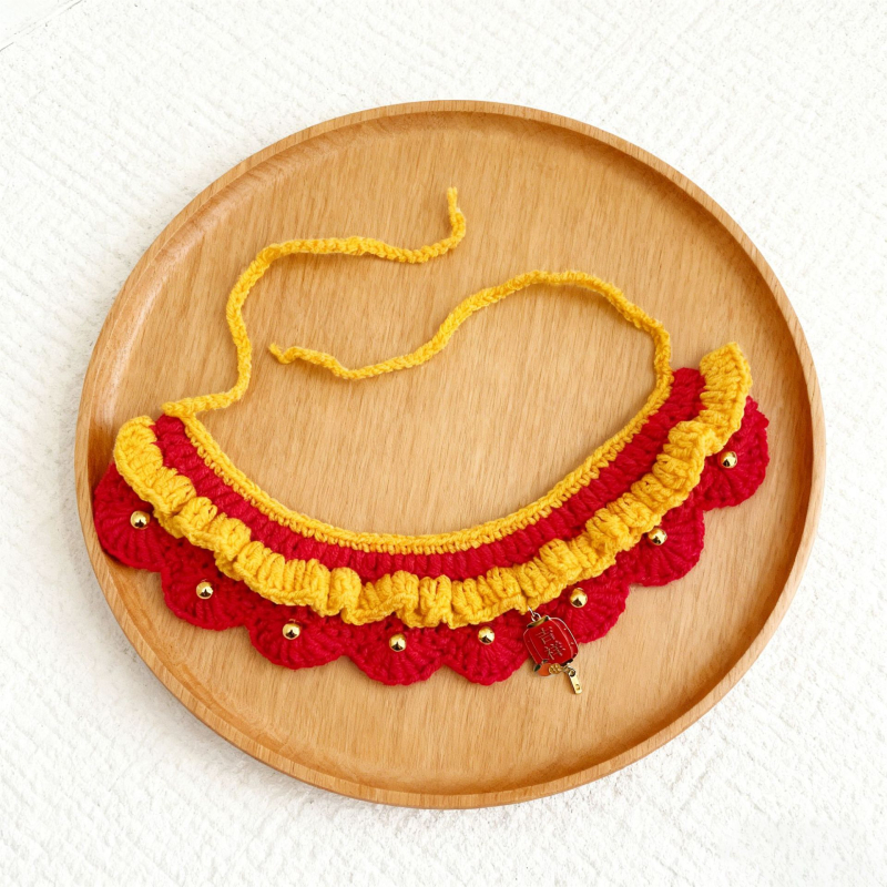 Vuneni šal s uzorkom usklađivanja boja, ručno kukano i izvezeno, zimski komad