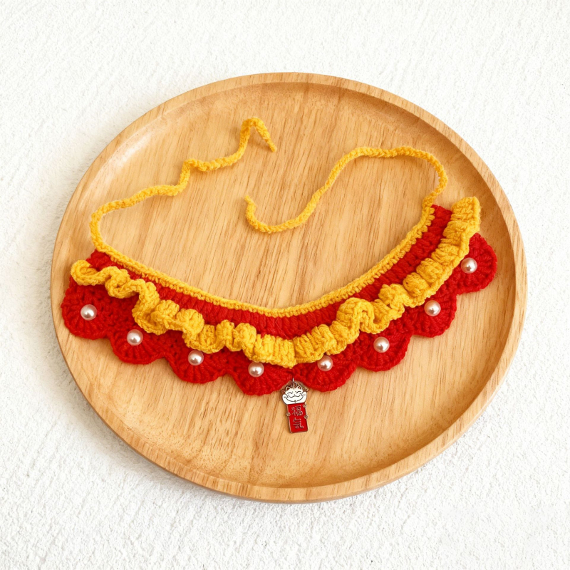 Vuneni šal s uzorkom usklađivanja boja, ručno kukano i izvezeno, zimski komad