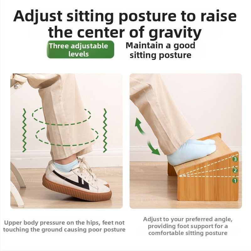 Μπαμπού υποπόδιο γραφείου, μοντέλο 2529CJJ, σύγχρονο μινιμαλιστικό στυλ, προσαρμόσιμο, πολυλειτουργικό