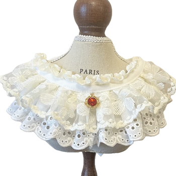Pet Bib – Hercegnő-stílus, Monokróm mintázat, Kézzel készült, Univerzális használat, Négy évszak