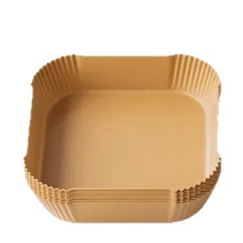 Hârtie de copt pătrată pentru air fryer, cu acoperire din silicon, groasă, de calitate alimentară, absorbantă de ulei